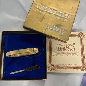 Rare Charles Revson 1970 Aldo Cipullo Gold Electroplate Love Bracelet
